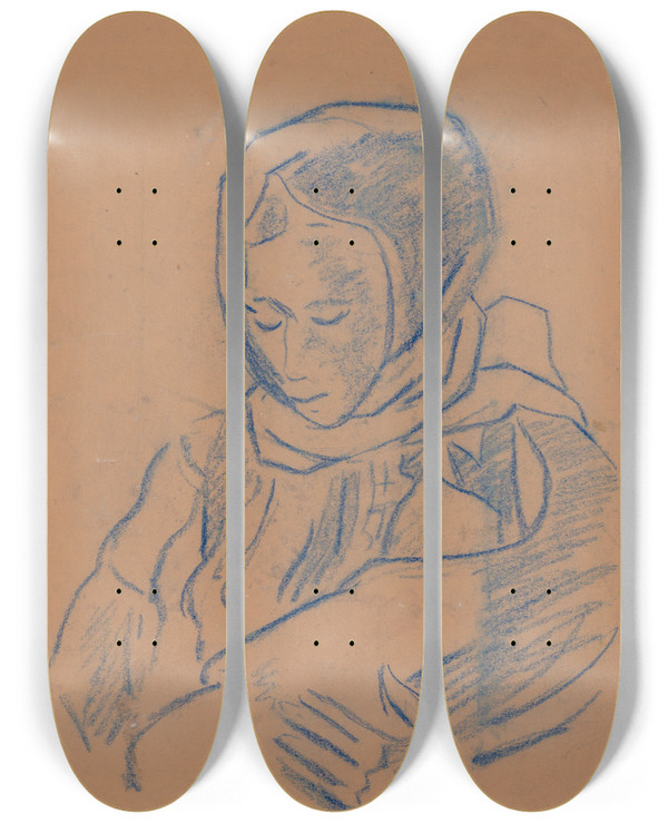 Triptych art skateboard deck of Arnold Peter Weiszkubnan Matka by Arnold Peter Weisz-Kubnan (1898-1944)