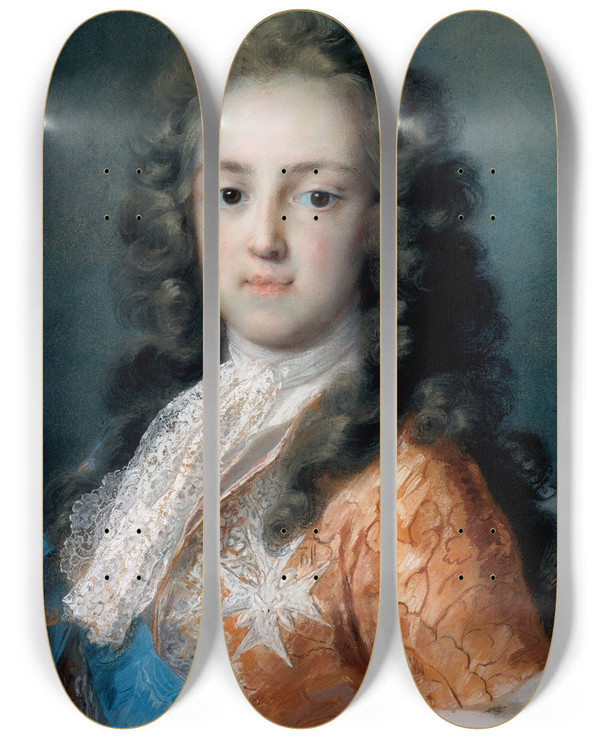 Triptych art skateboard deck of Rosalba Carriera Louis Xv Of France 17101774 As Dauphin by Rosalba Carriera (1675-1757)