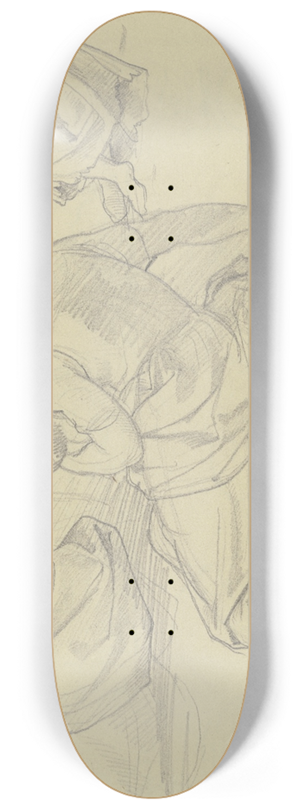 Eugen Napoleon Neureuther - Mother with child 8.25 inch art skate deck