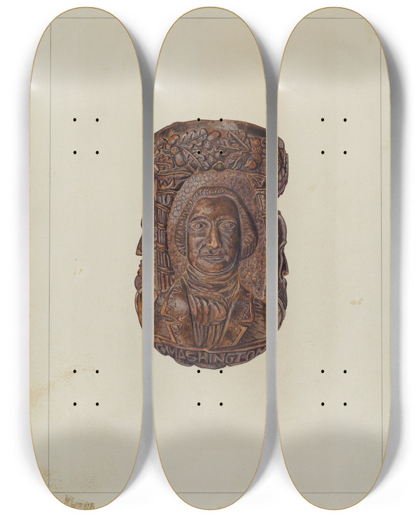 Triptych art skateboard deck of Carl Keksi Pipe Bowl_3 by Carl Keksi