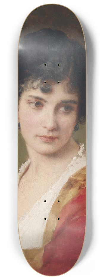 Eugen von Blaas - Portrait einer jungen Frau 8.25 inch art skate deck