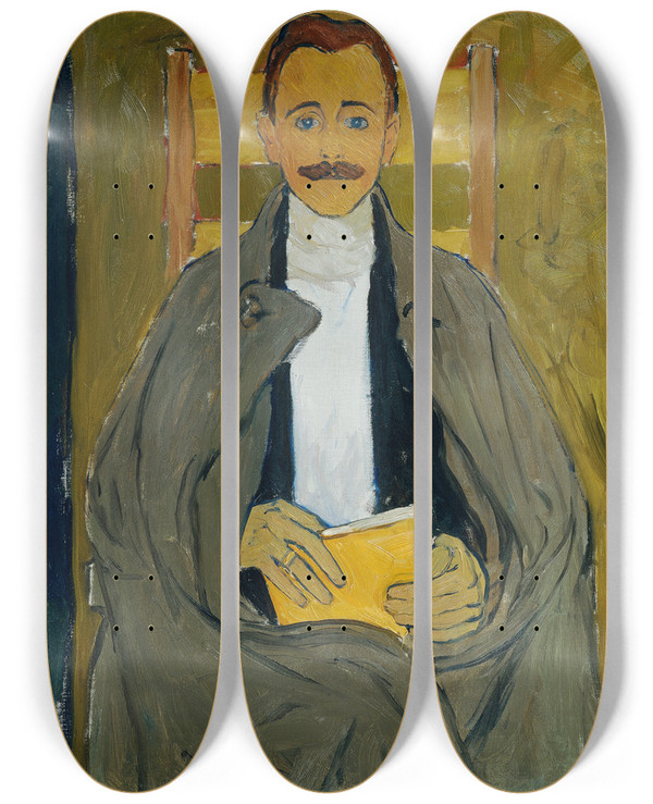 Triptych art skateboard deck of Koloman Moser Rudolf Steindl Schwager Des Knstlers by Koloman Moser (1868-1918)