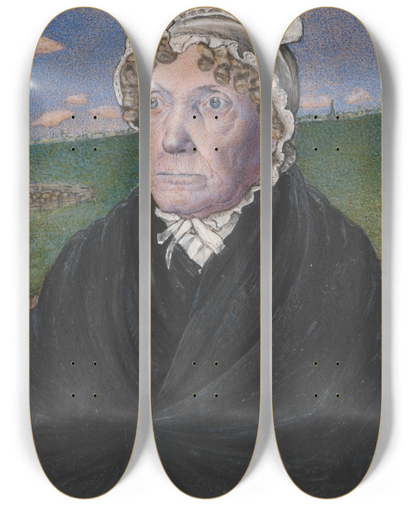 Triptych art skateboard deck of Frederick Tatham William Williams Second Wife by Frederick Tatham