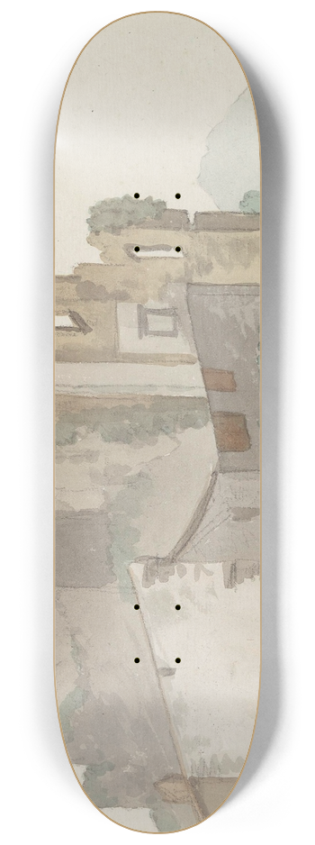 Abraham-Louis-Rodolphe Ducros - Gezicht op rune, zogenaamde Castel Vecchio, te Avellino 8.25 inch art skate deck