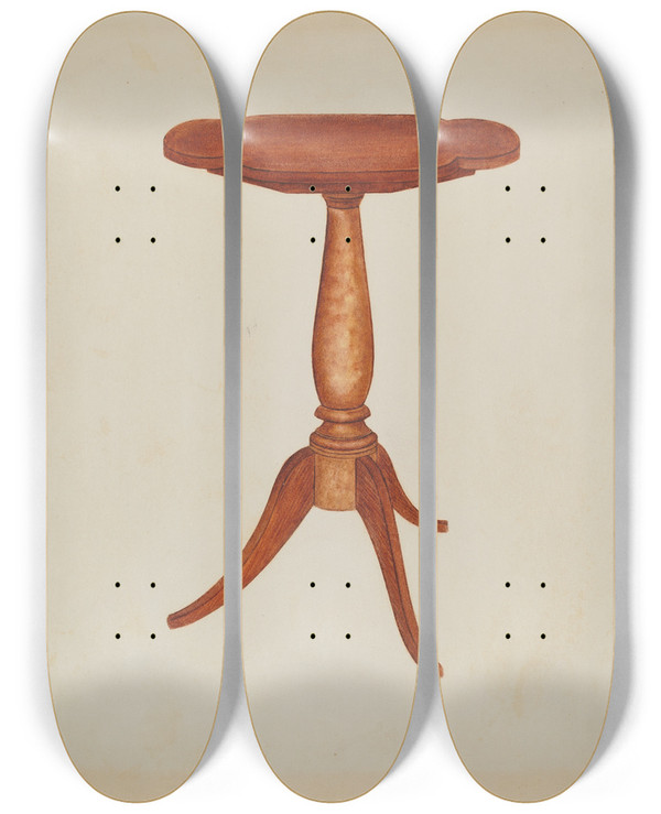 Triptych art skateboard deck of William Mcauley Tiptable Or Canttable_1 by William Mcauley