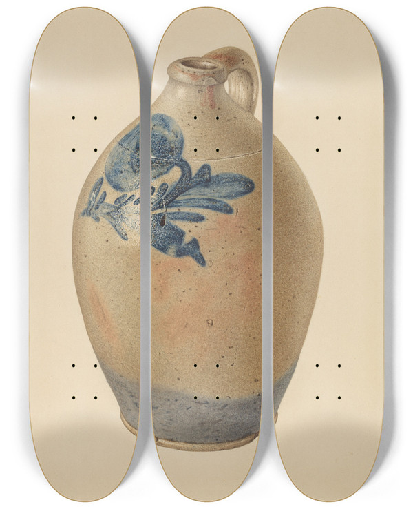 Triptych art skateboard deck of John Tarantino Jug_3 by John Tarantino (1935)