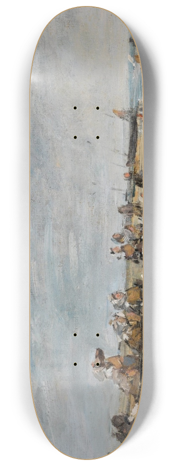 Eugne Boudin - Berck, groupe de pcheuses assises sur la grve 8.25 inch art skate deck
