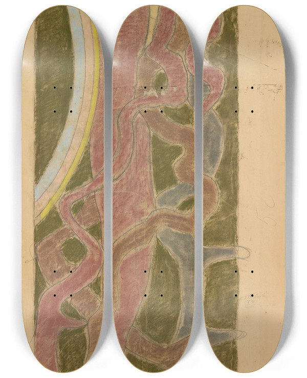 Triptych art skateboard deck of Stanisaw Wyspiaski Wity Franciszek Projekt Witraa Do Prezbiterium Kocioa Franciszkanw W Krakowie_1 by Stanislaw Wyspianski (1869-1907)