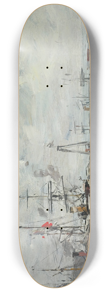 Eugne Boudin - Le Havre. Le Port 8.25 inch art skate deck