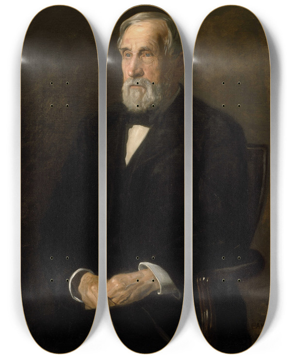 Triptych art skateboard deck of Thomas Eakins Portrait Of John B Gest by Thomas Eakins (1844-1916)