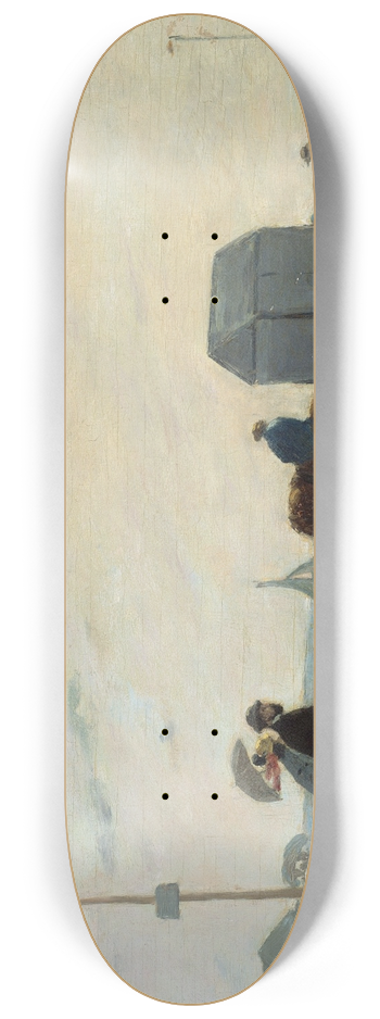 Eugne Boudin - On the Beach at Trouville 8.25 inch art skate deck