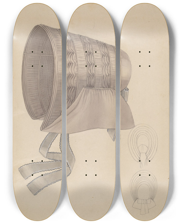 Triptych art skateboard deck of Bessie Forman Bonnet_4 by Bessie Forman