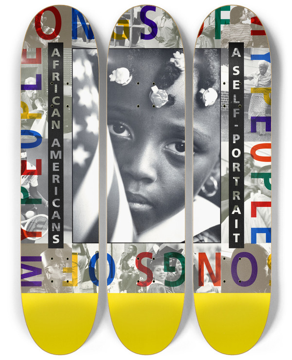 Triptych art skateboard deck of Us Information Agency Songs Of My People African Americans A Self Portrait by U S Information Agency (1953-1999)