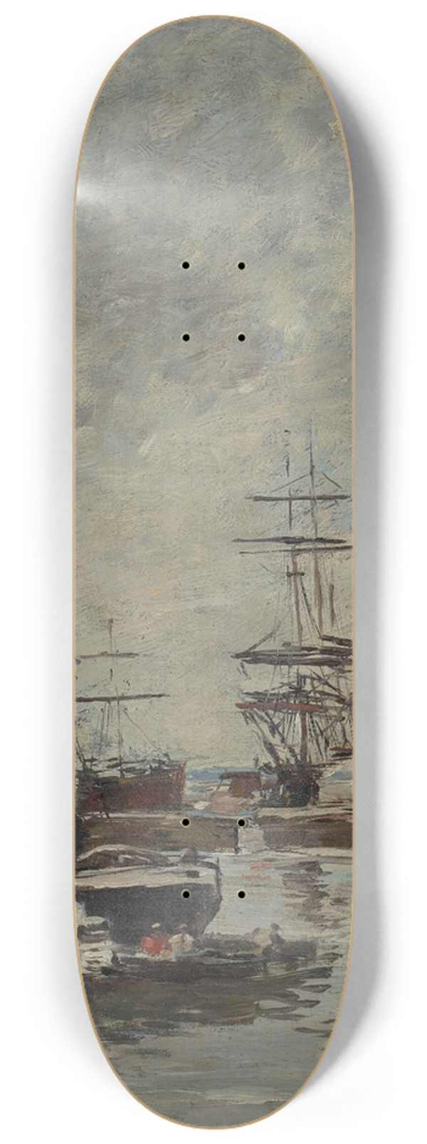 Eugne Boudin - Port, navires  quai 8.25 inch art skate deck