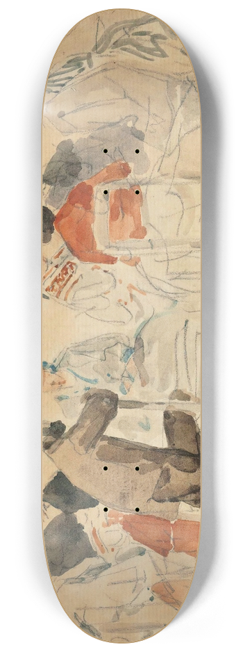 Eugne Boudin - Scne de plage 8.25 inch art skate deck