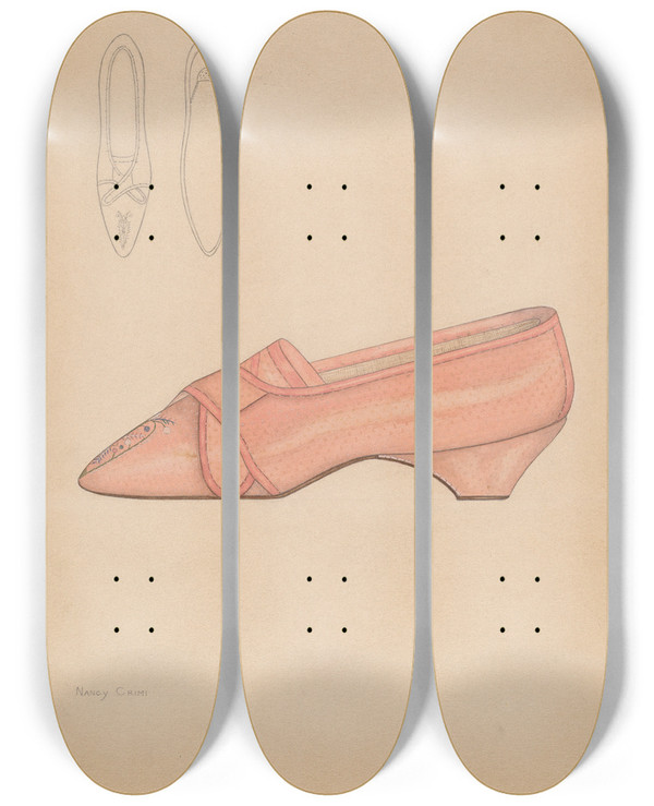 Triptych art skateboard deck of Nancy Crimi Womans Slipper_2 by Nancy Crimi (20-)