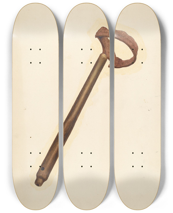 Triptych art skateboard deck of Fred Hassebrock Branding Iron by Fred Hassebrock