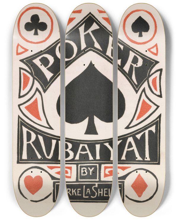 Triptych art skateboard deck of Frank Holme Frontispiece by Frank Holme (1868-1904)