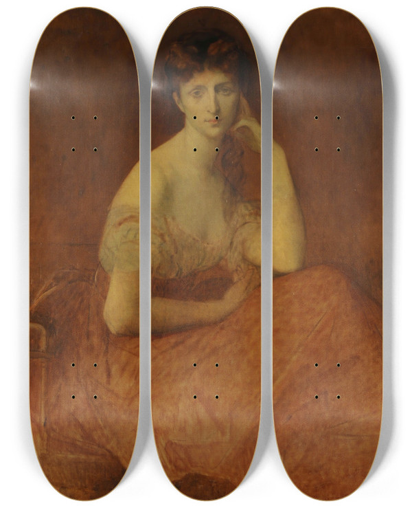 Triptych art skateboard deck of Alexandre Cabanel Boceto by Alexandre Cabanel (1823-1889)