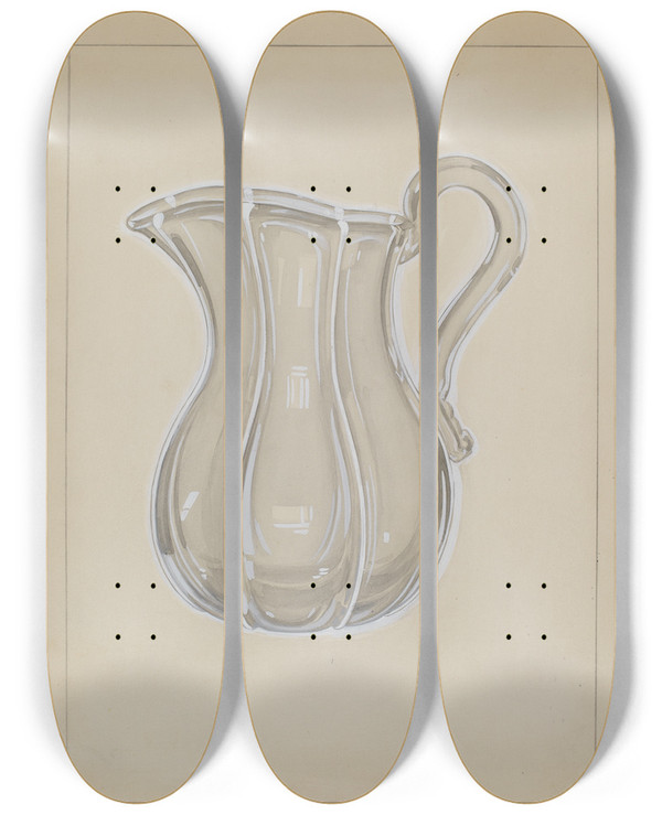 Triptych art skateboard deck of John Dana Water Pitcher_2 by John Dana (1935)