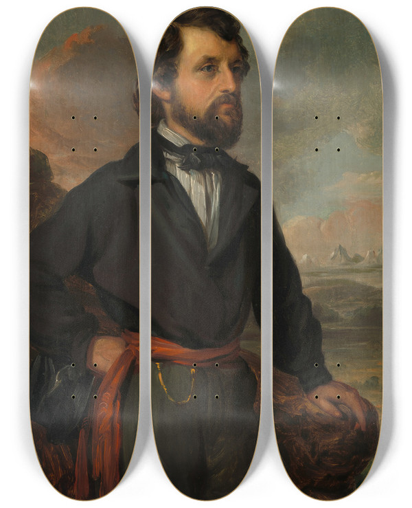Triptych art skateboard deck of William Smith Jewett John Charles Frmont by William Smith Jewett