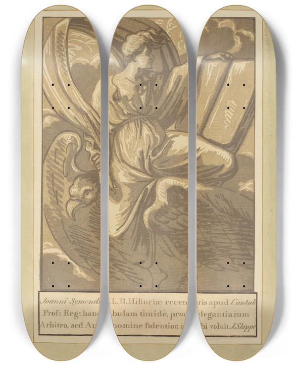 Triptych art skateboard deck of John Skippe Saint John The Evangelist_1 by John Skippe (1742-1812)