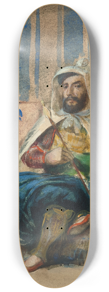 Eugne Delacroix - A man in Oriental costume smoking on a sofa 8.25 inch art skate deck