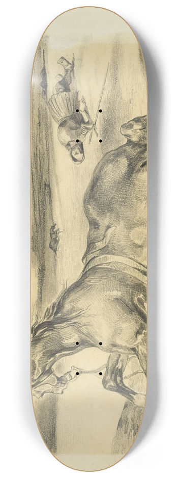 Eugne Delacroix - Fallen Horse and Dead Knight 8.25 inch art skate deck