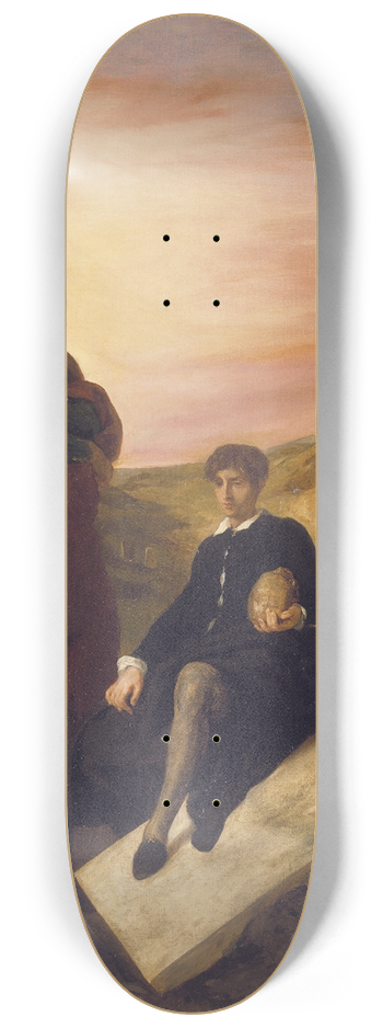 Eugne Delacroix - Hamlet and Horatio at the Cemetery 8.25 inch art skate deck