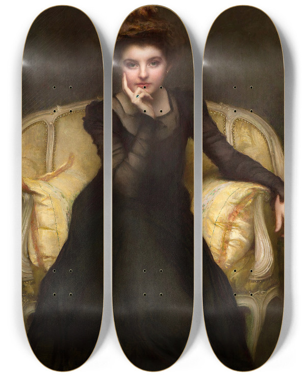 Triptych art skateboard deck of Pascaladolphejean Dagnanbouveret Portrait Dune Lgante by Pascal-Adolphe-Jean Dagnan-Bouveret (1852-1929)