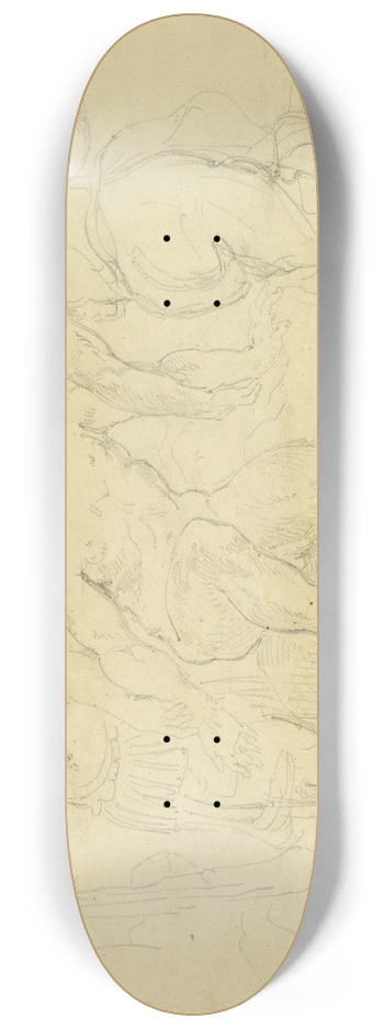 Eugne Delacroix - Hercules Between Virtue and Vice 8.25 inch art skate deck