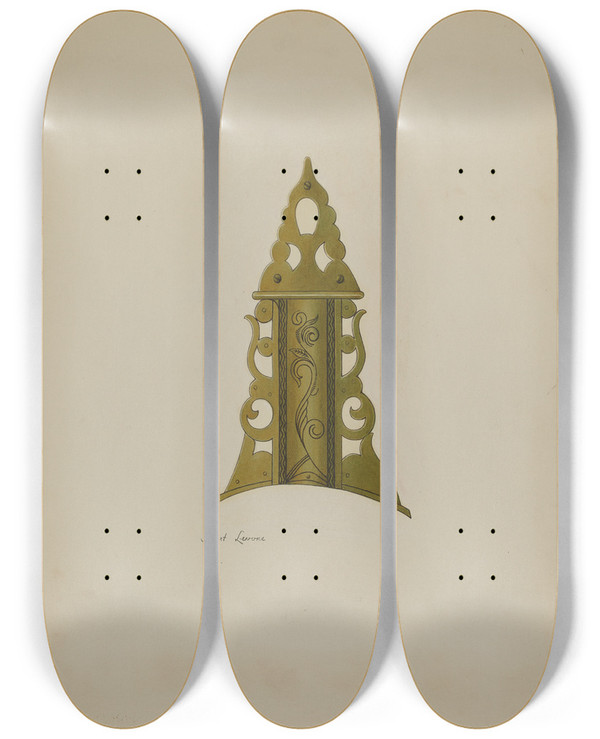 Triptych art skateboard deck of Albert Levone Patch Box From Ky Rifle_2 by Albert Levone (20-)