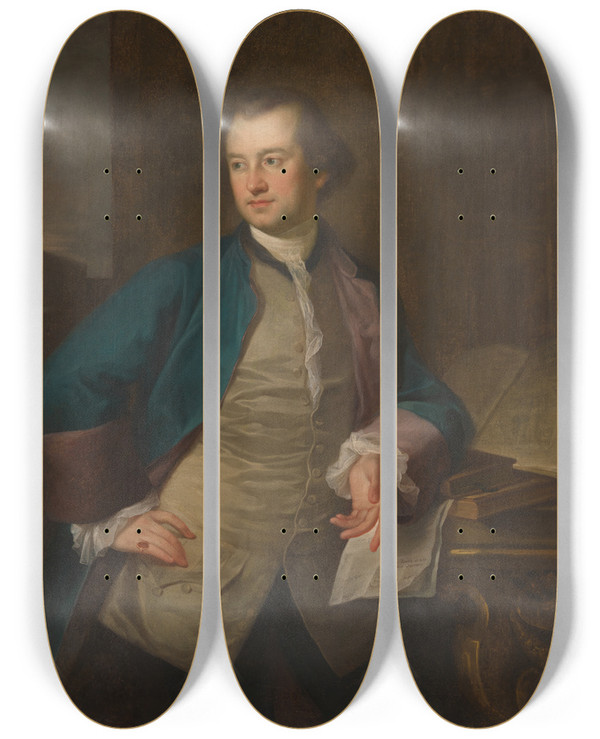Triptych art skateboard deck of Angelica Kauffmann John Morgan by Angelica Kauffmann (1741-1807)