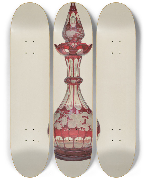 Triptych art skateboard deck of Frank M Keane Decanter by Frank M Keane
