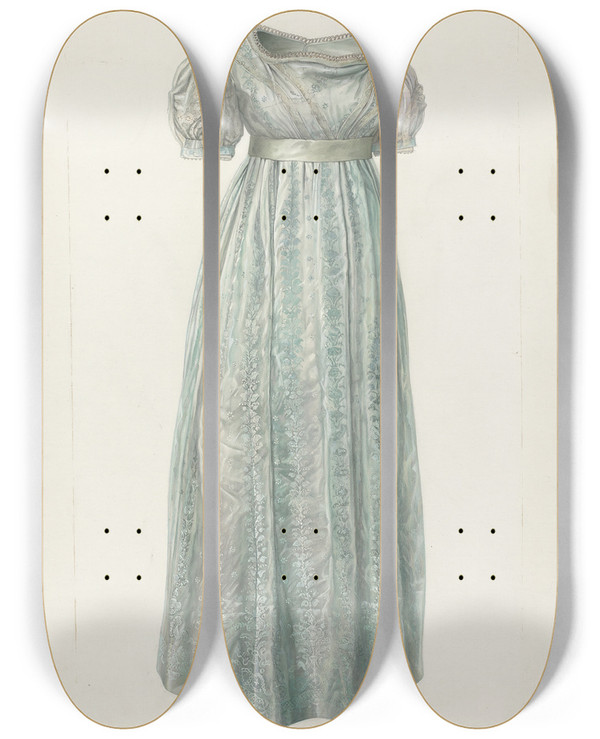 Triptych art skateboard deck of Erwin Schwabe Dress_1 by Erwin Schwabe