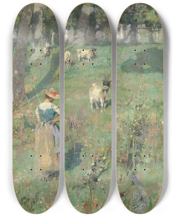 Triptych art skateboard deck of George Henry Audrey_1 by George Henry