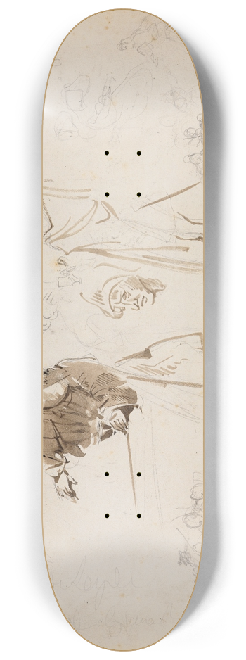 Eugne Delacroix - Studienblatt zu Faust 8.25 inch art skate deck