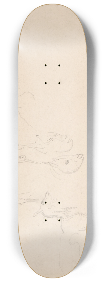 Eugne Delacroix - Studies of a Goat 8.25 inch art skate deck