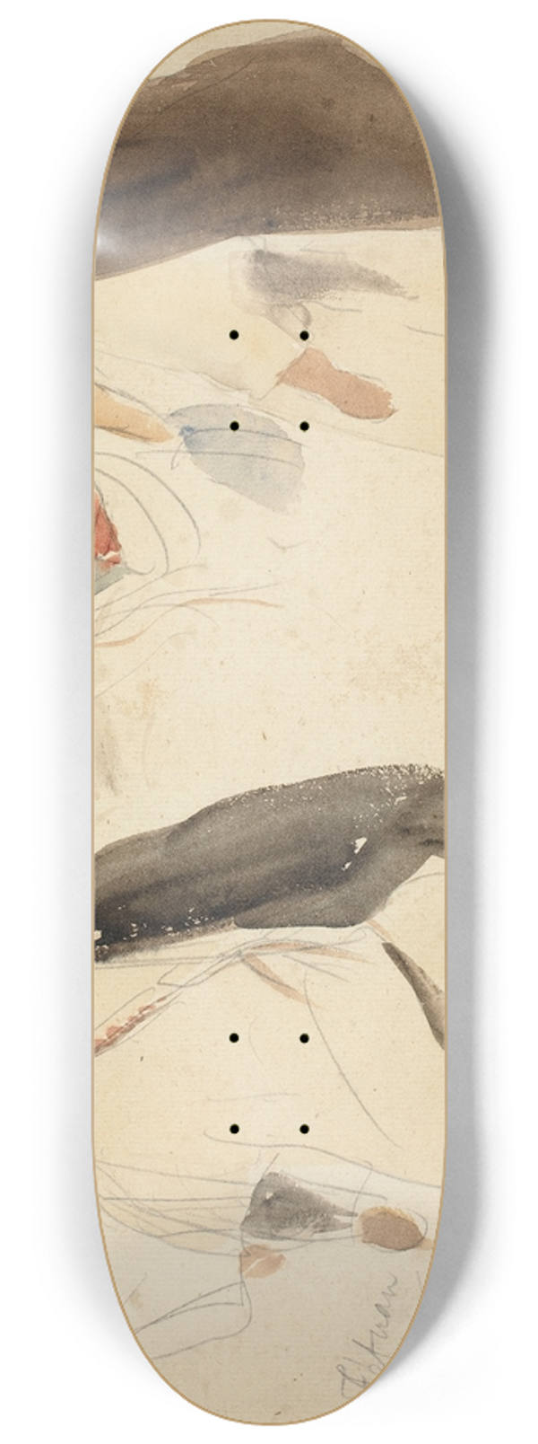 Eugne Delacroix - Study of Arabs 8.25 inch art skate deck