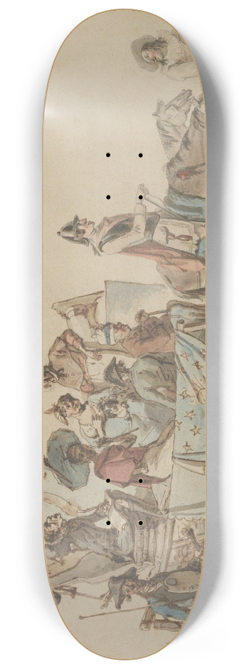 Eugne Delacroix - Theatrical Troupe on the Road 8.25 inch art skate deck
