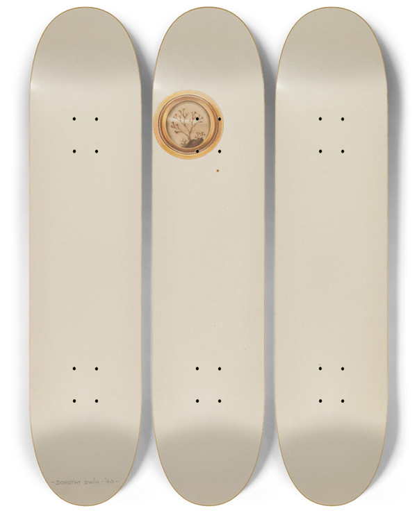 Triptych art skateboard deck of Dorothy Dwin Cuff Link by Dorothy Dwin