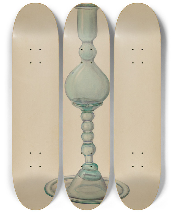 Triptych art skateboard deck of Janet Riza Candlestick_11 by Janet Riza (20-)