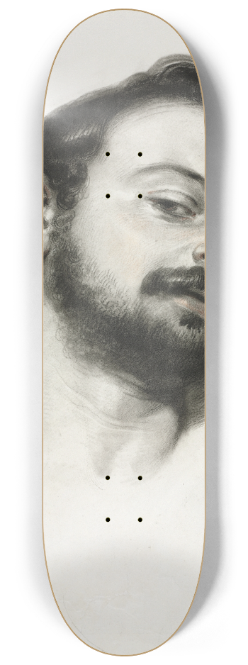 Eugne Devria - Head of a Man 8.25 inch art skate deck