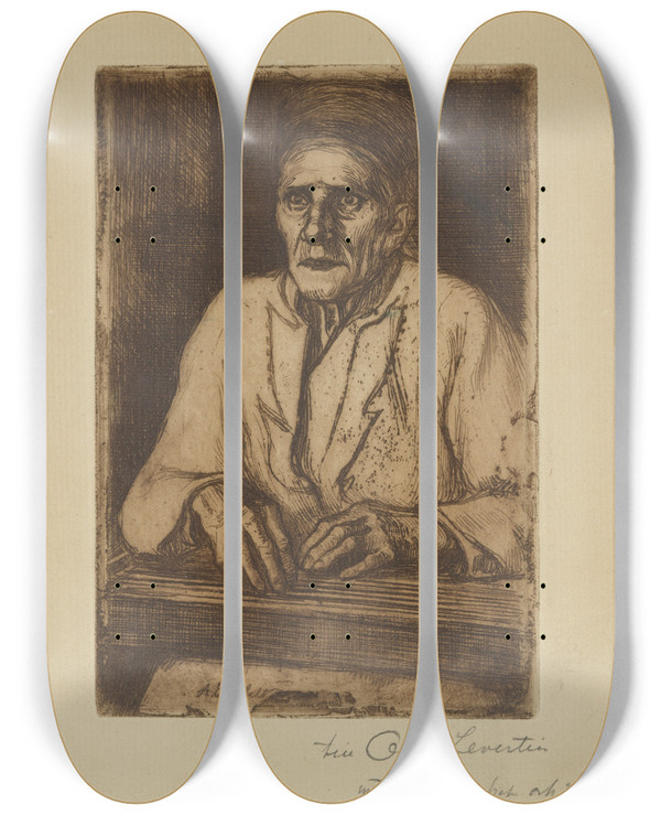 Triptych art skateboard deck of Albert Edelfelt Larin Paraske With Kantele by Albert Edelfelt (1854-1905)