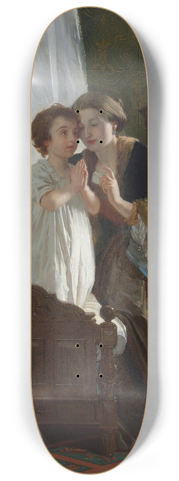 Eugne-Ernest Hillemacher - Bedtime Prayer 8.25 inch art skate deck