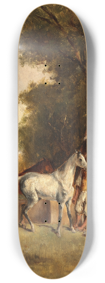 Eugne Fromentin - A halt at the fountain 8.25 inch art skate deck