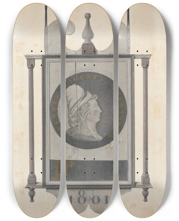 Triptych art skateboard deck of Alfred Parys Tavern Sign_2 by Alfred Parys