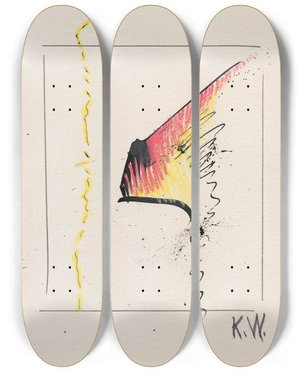 Triptych art skateboard deck of Karl Wiener Aus Meinem Leben 50 Bltter Viii by Karl Wiener (1901-1949)