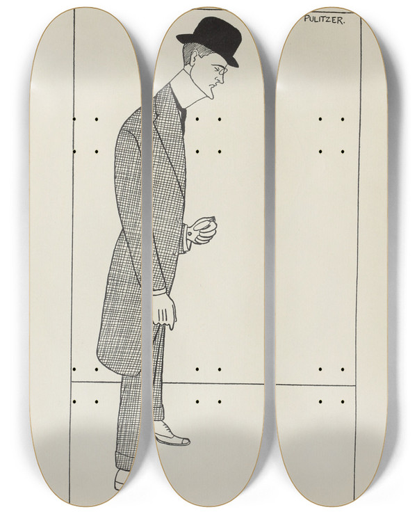 Triptych art skateboard deck of Carlo De Fornaro Mortals Immortals Pl40 by Carlo de Fornaro (1872-1949)