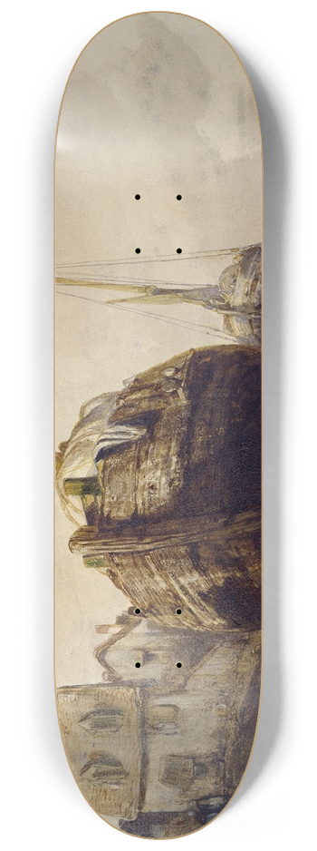 Eugne Isabey - Fishing Boats 8.25 inch art skate deck